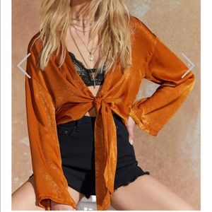 50% off through Friday! Deep Me Posted Satin Top